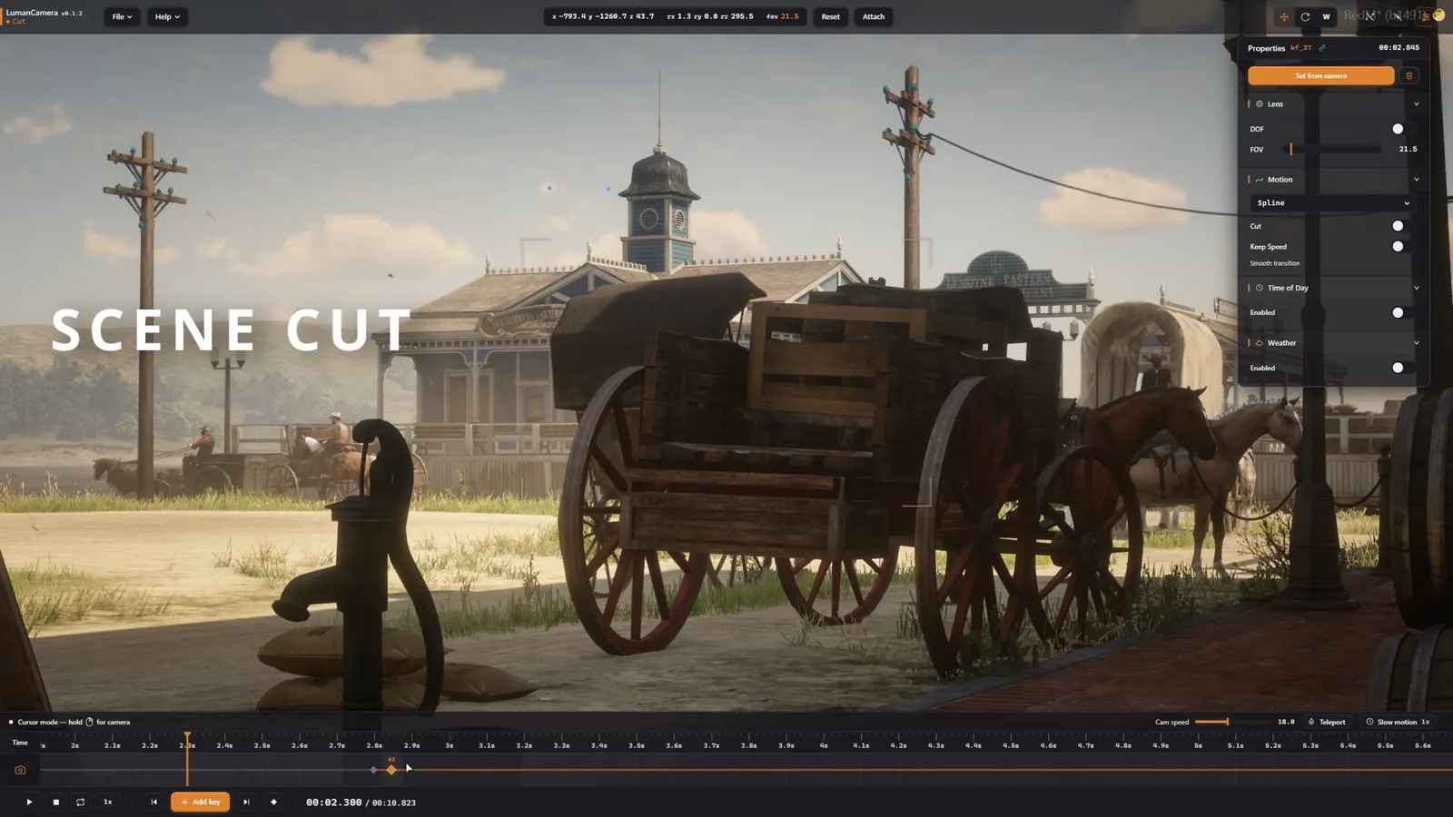 Cut scene editor with sequential takes