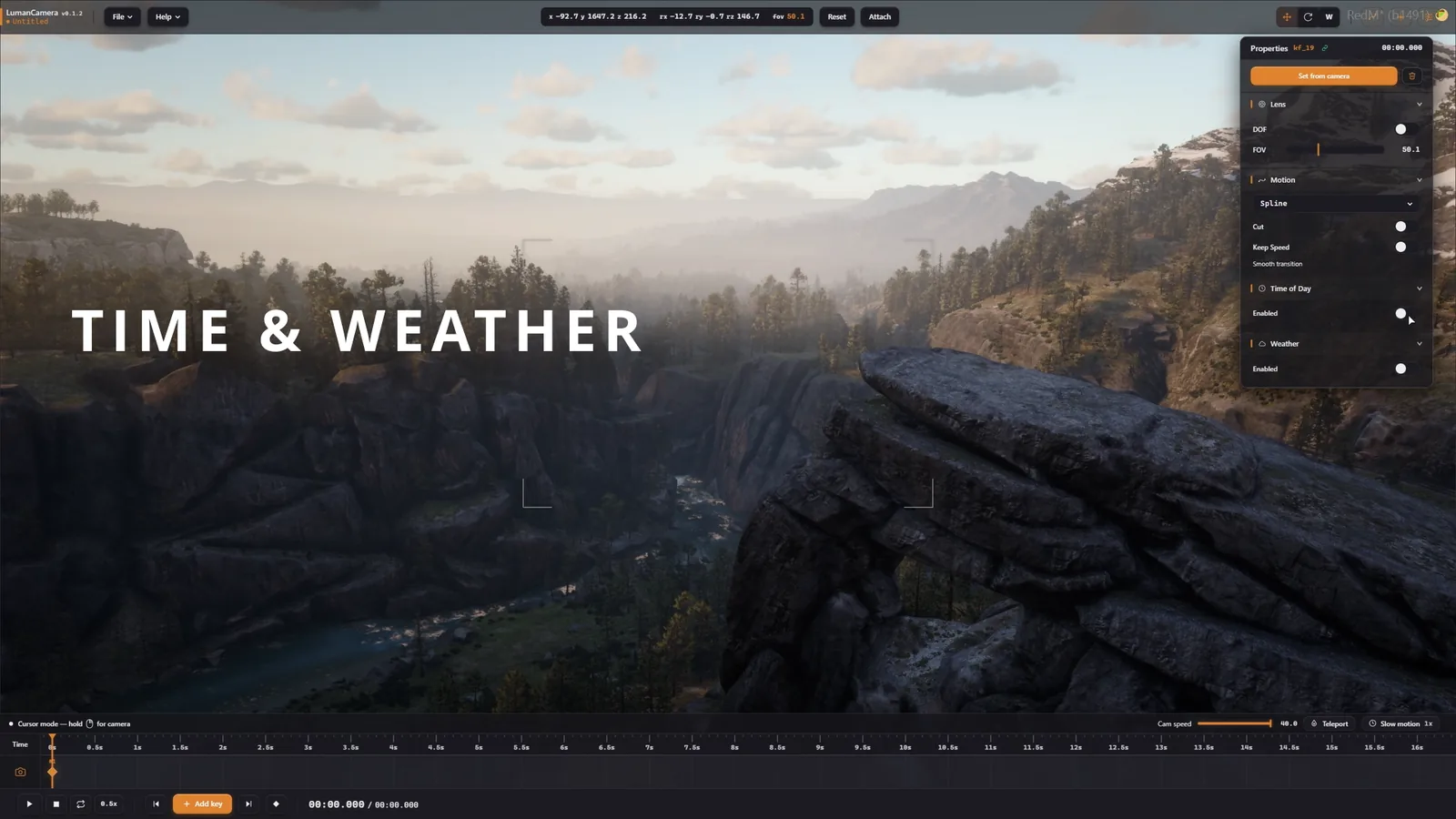 Weather and Time of Day controls per keyframe